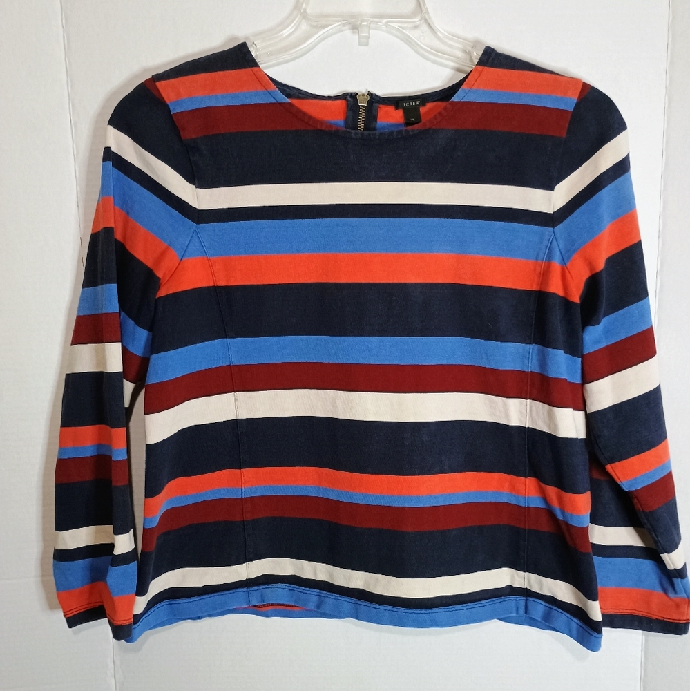 J. Crew Multicolor Striped Top Size XL